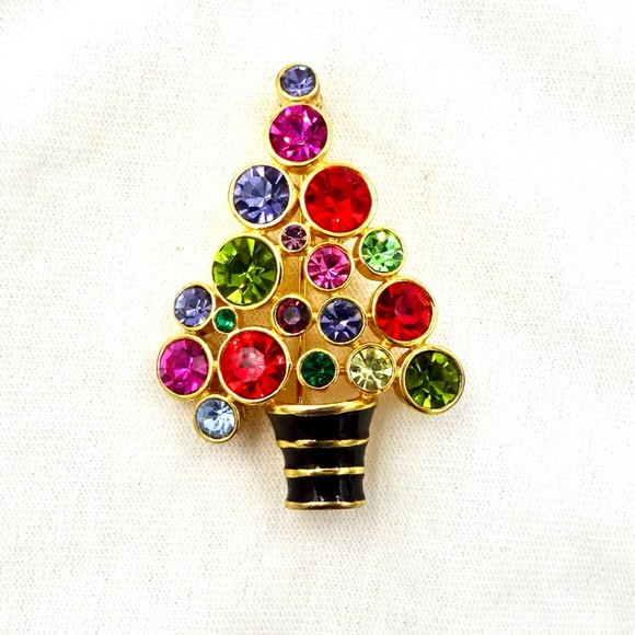 JOAN RIVERS Pin Brooch Christmas Tree Vintage - Picture 3 of 7